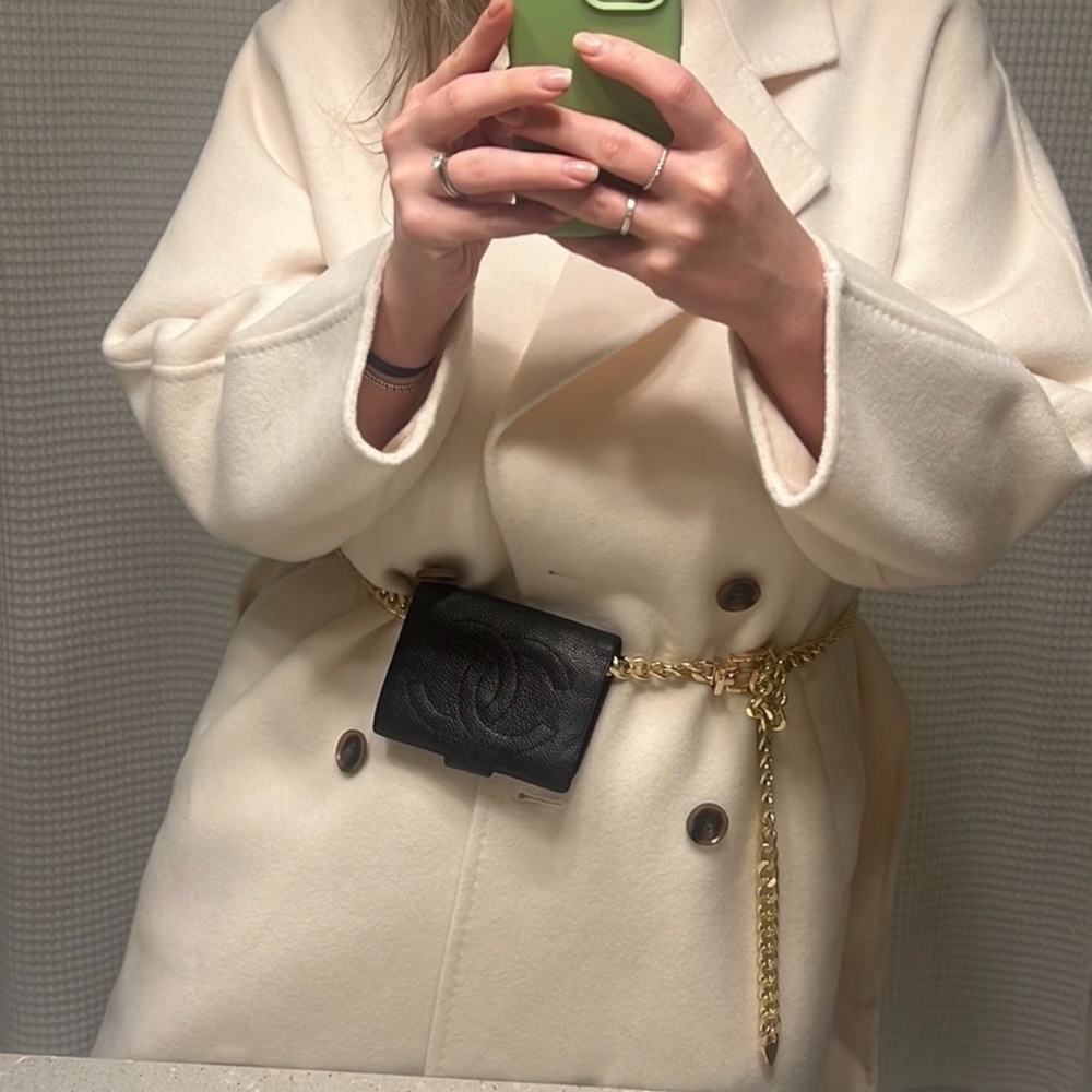 Authentic Chanel mini crossbody Bag with Belt chain